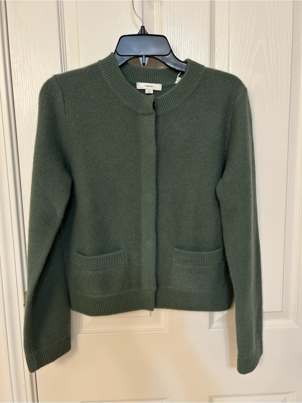 Vince Plush Cashmere Shrunken Cardigan in Deep Patina Size S - Picture 5 of 9